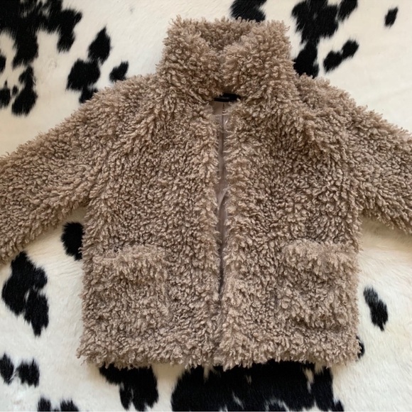 Zara Taupe Teddy Jacket - Picture 4 of 6